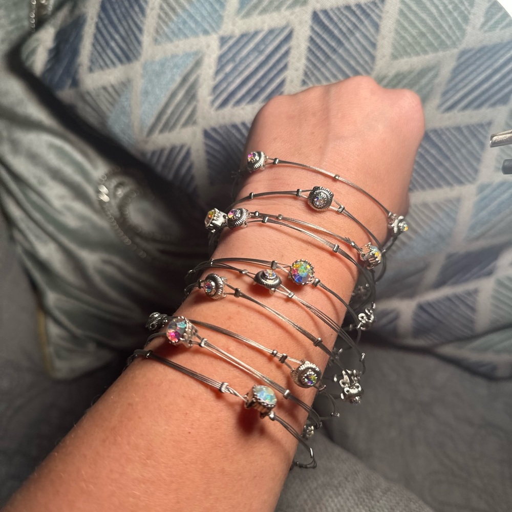 Iridescent Silver Bangles - Picture 4 of 6